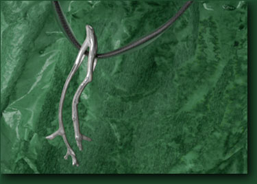 twig pendant by conny-kokot :  modern twigs silver pendants